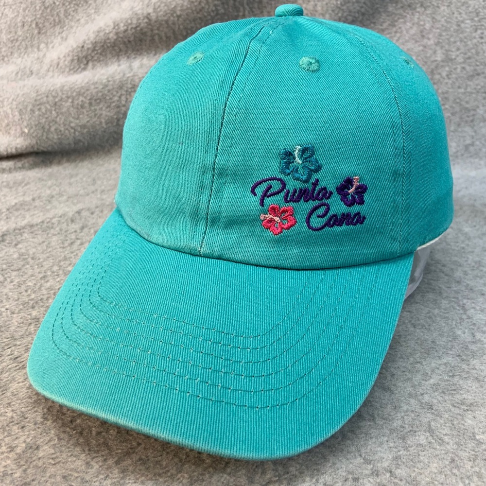 Punta Cana Hibiscus Womens Teal Unbranded Baseball Hat Adjustable OSFM